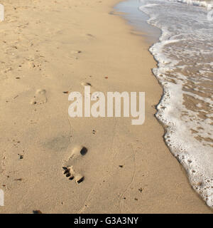 Un unico ingombro sulla sabbia Foto Stock