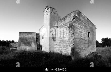 Antica Masseria abbandonata in campagna - Puglia, Italia Foto Stock