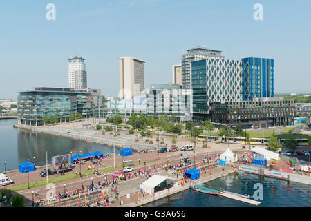 MediaCityUK, il cui elenco dei locatari per la BBC e ITV, Granada, trova in Salford Quays area di Greater Manchester. Foto Stock