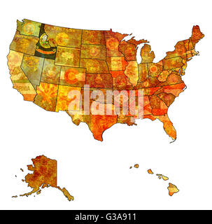 Idaho sul vecchio vintage mappa degli stati uniti con i confini di stato Foto Stock