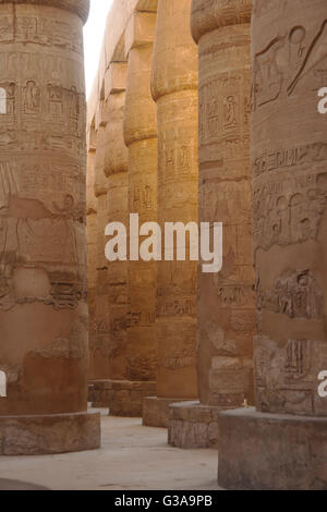 Grande Hypostyle Hall, i Templi di Karnak e Luxor Foto Stock