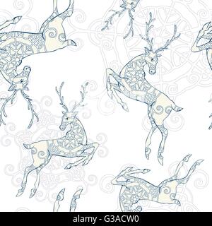 Cervi pattern senza giunture Illustrazione Vettoriale