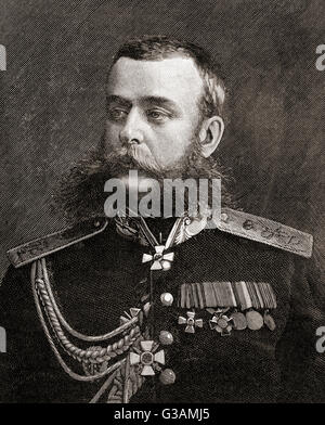 Mikhail Dmitrievic Skobelev,1843 - 1882. Generale Russo durante la guerra Russo-Turkish di 1877-1878. Foto Stock