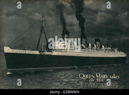 Queen Mary Ocean Liner, porta al mare Foto Stock