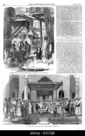 Una pagina del Notiziario illustrato di Londra, 28th novembre 1857 Foto Stock