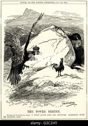 Cartone animato, il potere dietro (ultimatum austriaco, WW1) Foto Stock