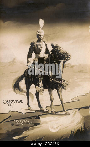 Re Pietro i di Serbia - cattura di Durazzo dagli Ottomani Foto Stock