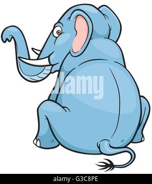 Illustrazione Vettoriale di Cartoon Elephant Illustrazione Vettoriale