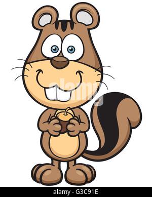 Illustrazione Vettoriale di scoiattolo Cartoon Illustrazione Vettoriale