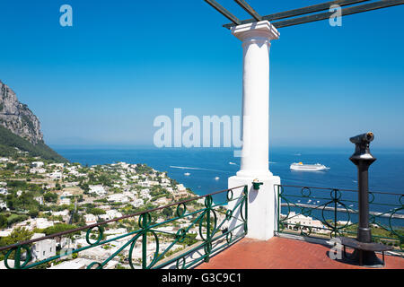L'Italia, Capri, panorama di Marina Grande si vede dal Belvedere Foto Stock