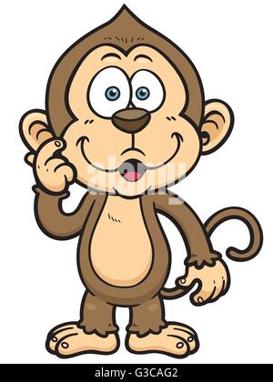 Illustrazione Vettoriale di Cartoon Monkey Illustrazione Vettoriale