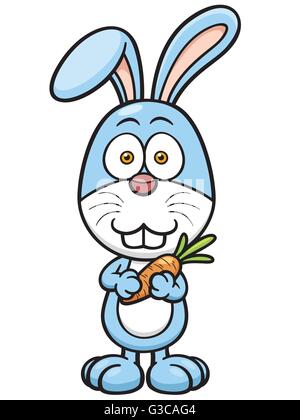 Illustrazione Vettoriale di fumetto di coniglio carota tenuta Illustrazione Vettoriale
