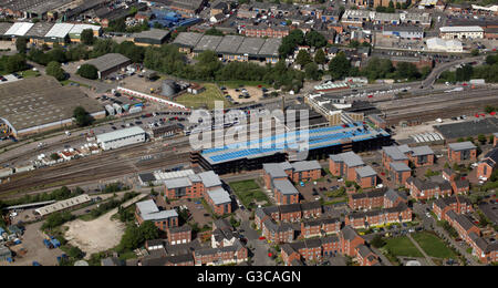 Vista aerea di Banbury stazione ferroviaria, Oxfordshire, Regno Unito Foto Stock