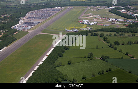 Vista aerea del Bruntingthorpe Proving Ground ex aerodrome nel Leicestershire, Regno Unito Foto Stock