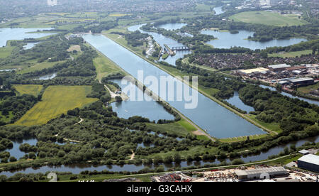 Vista aerea di Holme Pierrepont National Watersports Centre di Nottingham, Regno Unito Foto Stock