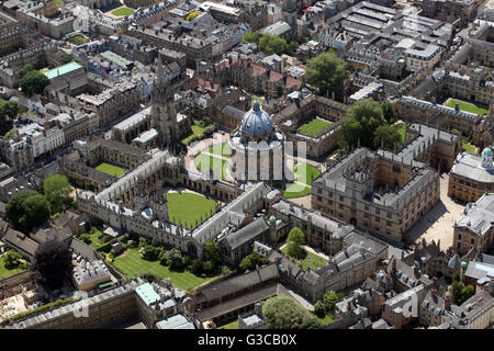 Vista aerea della biblioteca Bodleian & Codrington Library & Radcliffe Camera e tutte le anime College, Oxford University, Regno Unito Foto Stock