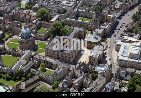 Vista aerea della Radcliffe Camera & biblioteca Bodleian, Oxford University, Regno Unito
