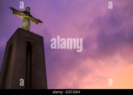 Statua di Cristo Re a Lisbona, Portogallo Foto Stock