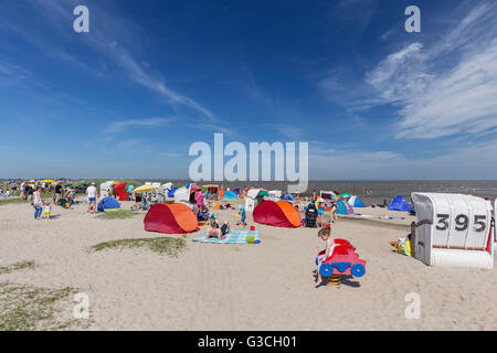 Spiaggia di quartiere Hooksiel del comune Wangerland, della Frisia, Foto Stock