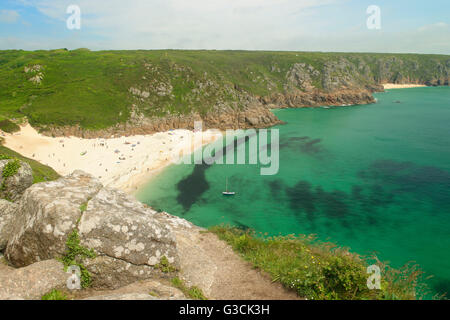 Cornovaglia, Inghilterra meridionale, Gran Bretagna, la nebbia e il paesaggio costiero sul sud-ovest-percorso tra Porthcurno e Land's End, Foto Stock