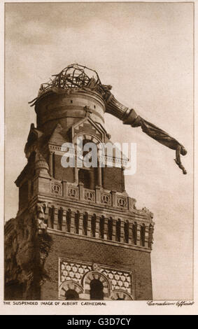 Distruzione ad Albert, Somme, Francia - prima Guerra Mondiale - Basilica Foto Stock