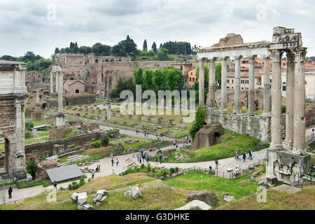 Italien, Rom, Forum Romanum, Blick von den Kapitolinischen Museen Foto Stock