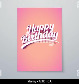 Buon compleanno personalizzati vettoriale 3d lato caratteri tipografici design poster. Illustrazione Vettoriale