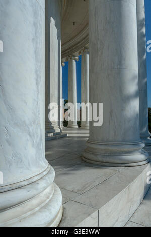 Le colonne in marmo del Jefferson Memorial , Washington DC Foto Stock
