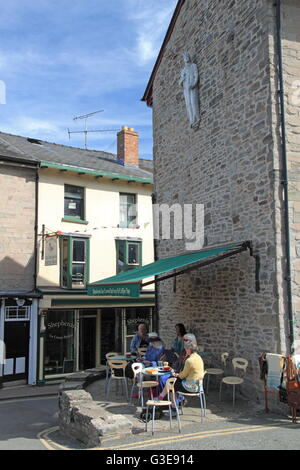 Pastori Gelateria e caffè bar, Castle Street, Hay-on-Wye, Powys, il Galles, la Gran Bretagna, Regno Unito, Gran Bretagna, Europa Foto Stock