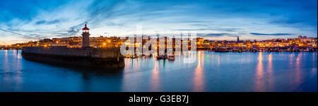 Vista panoramica di Ramsgate porto e marina al tramonto. Foto Stock