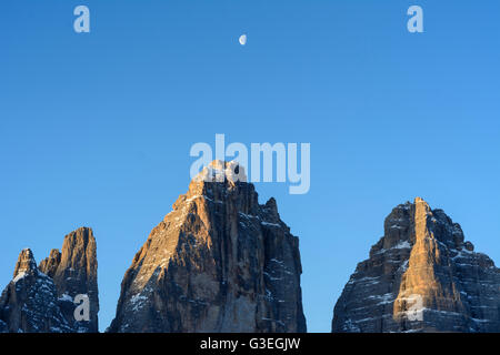 Drei Zinnen, Tre Cime, l'Italia, Bolzano (Alto Adige), Sud Tirolo, Alto Adige, Naturpark Drei Zinnen, Tre Cime di Lavaredo, Dolomiti, Foto Stock