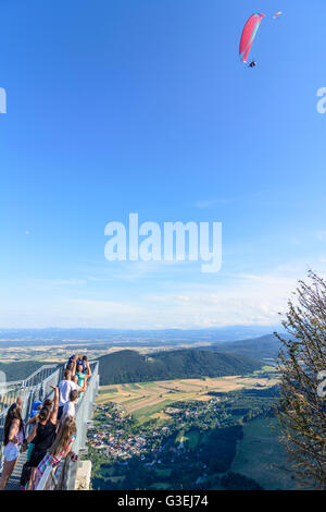 Piattaforma di visualizzazione 'Skywalk', parapendio, Austria, Niederösterreich, Bassa Austria, Wiener Alpen, Naturpark Hohe Wand Foto Stock