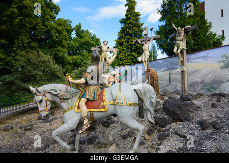 Calvario gruppo presso la chiesa di San Jakobus und Laurentius, in Germania, in Baviera, Baviera, Schwaben, Svevia, Biberbach (Schwaben) Foto Stock