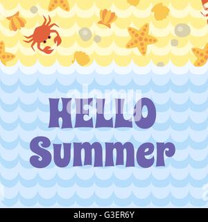 Ciao summer card Illustrazione Vettoriale