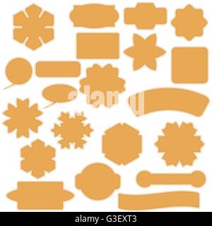 Set di adesivi commerciali distintivi ed elementi. Illustrazione Vettoriale