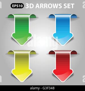 3d frecce del vettore di impostare Illustrazione Vettoriale