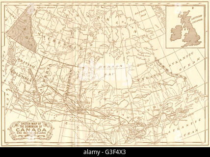 CANADA: schizzo Dominion di & Terranova, 1907 Foto Stock