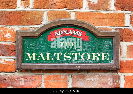 Adnams brewery segno, Southwold, Norfolk, Inghilterra Foto Stock