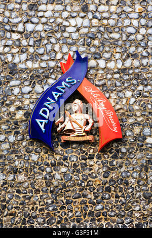 Adnams brewery segno, Southwold, Norfolk, Inghilterra Foto Stock