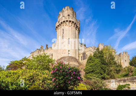 Cesare torre presso il Castello di Warwick, Warwickshire, Inghilterra, Regno Unito, Europa. Foto Stock