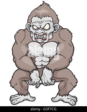 Illustrazione Vettoriale di Cartoon Angry monkey Illustrazione Vettoriale