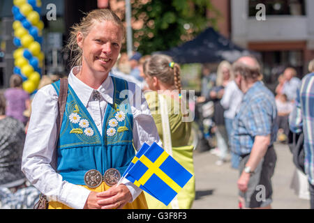 Celebrazione della festa nazionale in Norrkoping, Svezia Foto Stock