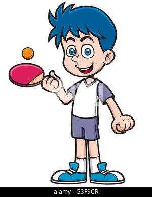 Illustrazione Vettoriale di Cartoon ping-pong player Illustrazione Vettoriale