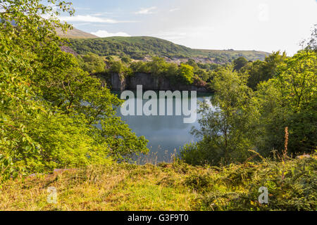 In disuso Dorothea cava di ardesia, Nantlle, Gwynedd, Wales, Regno Unito. Foto Stock