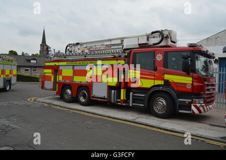 Scottish fuoco e il servizio di soccorso Scania Antenna combinata pompa di soccorso (CARPA) Foto Stock