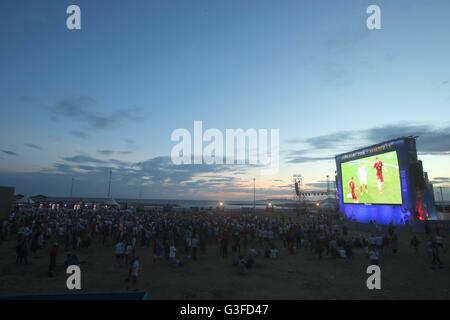 Una vista generale della zona della ventola durante l'Inghilterra vs Russia Francia Euro 2016 corrispondono, a Marsiglia, Francia. Foto Stock