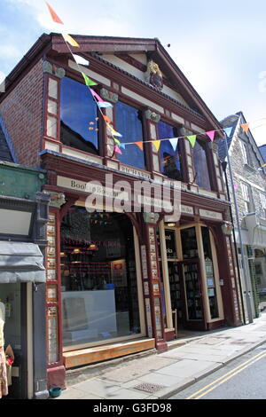 Richard Booth bookshop, Lion Street, Hay-on-Wye, Powys, il Galles, la Gran Bretagna, Regno Unito, Gran Bretagna, Europa Foto Stock