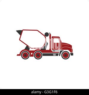 Mescolatore per calcestruzzo o cemento carro miscelatore linea icona disegno illustrazione vettoriale isolato su bianco backgorund. Illustrazione Vettoriale