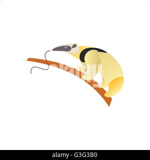 Bella antbear stile cartoon illustrazione vettoriale isolati su sfondo bianco. Illustrazione Vettoriale