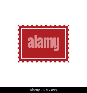 Rosso timbro postale icona illustrazione vettore isolato su bianco backgorund. Illustrazione Vettoriale